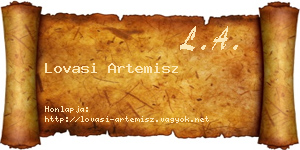 Lovasi Artemisz névjegykártya